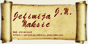 Jefimija Maksić vizit kartica
